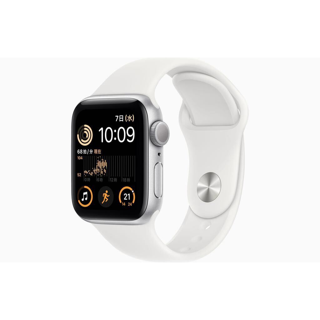 Apple Watch SE GPS＋Cellularモデル 44mmシルバーアルミニウムケースとホワイトスポーツバンド レギュラー MNQ23J/Aの画像1