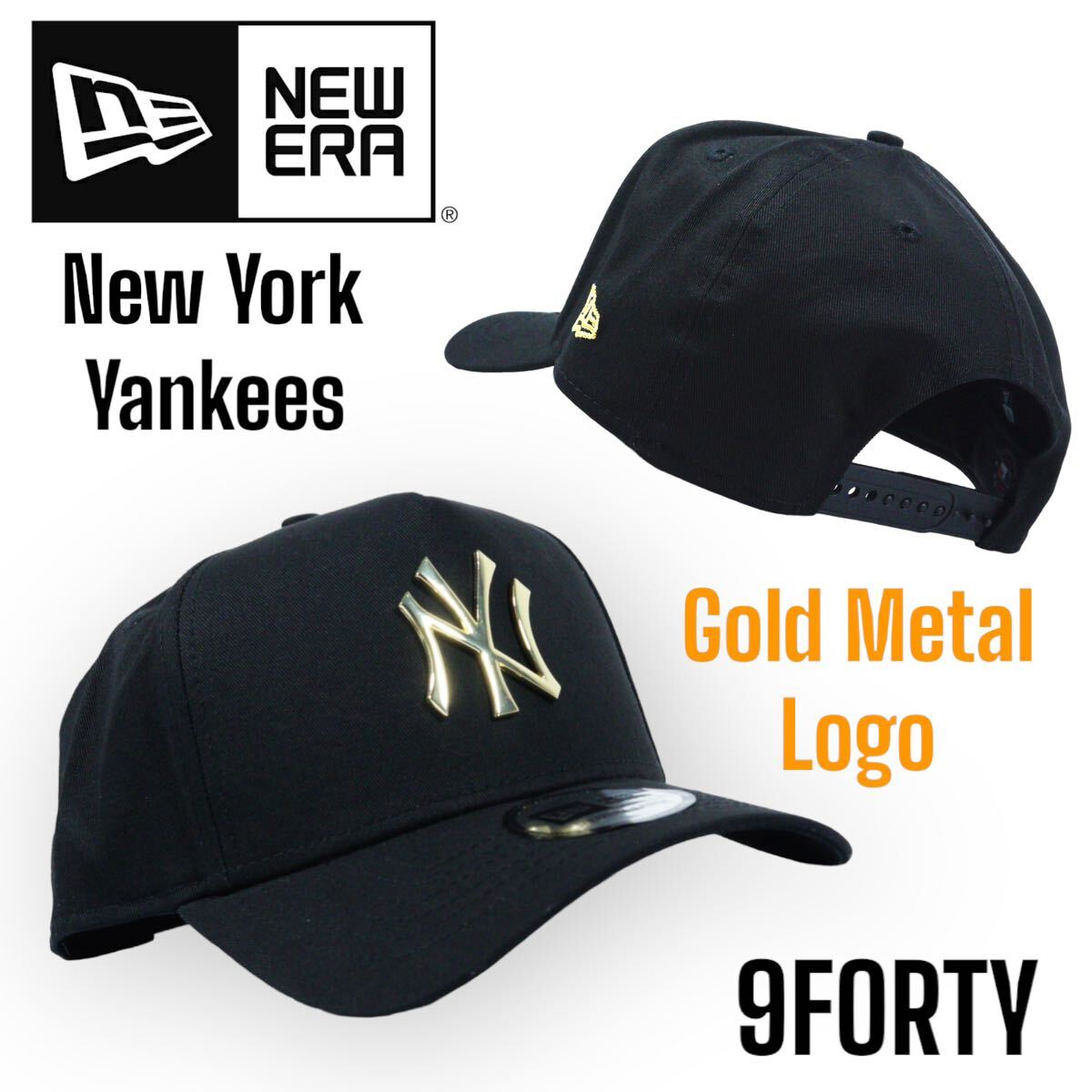 ◆日本未発売◆NewEra 9FORTY New York Yankees ゴールドメタルロゴ　キャップ　ニューヨーク　ヤンキース　ニューエラ_画像1