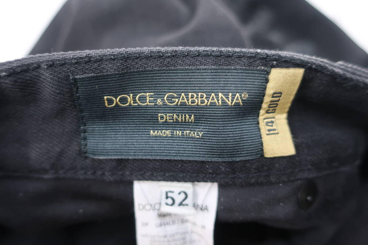 *[B отправка 900 иен ] 215 DOLCE&GABBANA Dolce & Gabbana мужской низ джинсы ji- хлеб повреждение обработка Denim чёрный 52