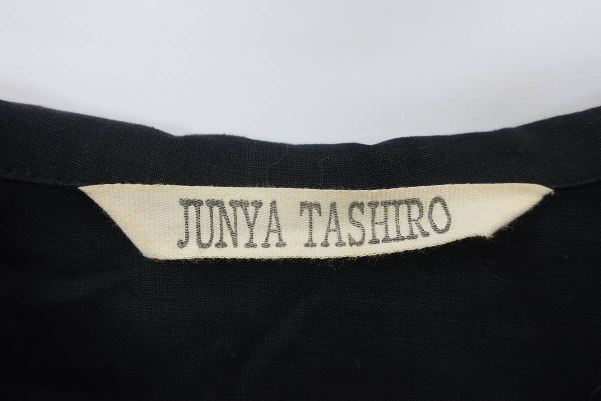 【送900円】 812 JUNYA TASHIRO ジュンヤタシロ ラウンドカラーリネンワンピース 黒 38 麻100％ 日本製 前開き Himitsukichiの画像7