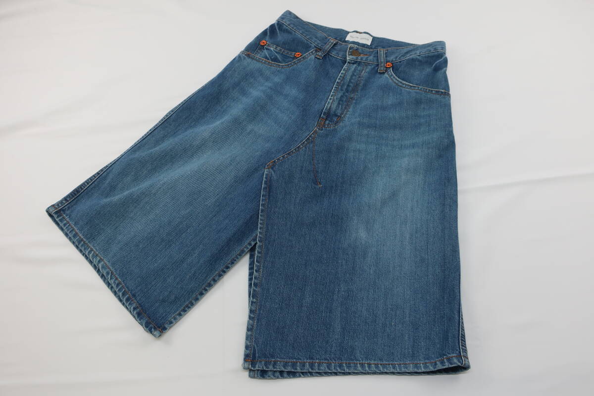 [ sending 900 jpy ] 935 TSUMORI CHISATO Tsumori Chisato Denim skirt blue 1 zipper fly cotton 100% both sides lower part cut equipped 