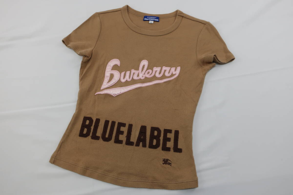 ★パケット発送/同梱不可【送400円】　1057　BURBERRY BLUE LABEL　バーバリー ブルーレーベル　レディース　半袖カットソー　ベージュ　38_画像1