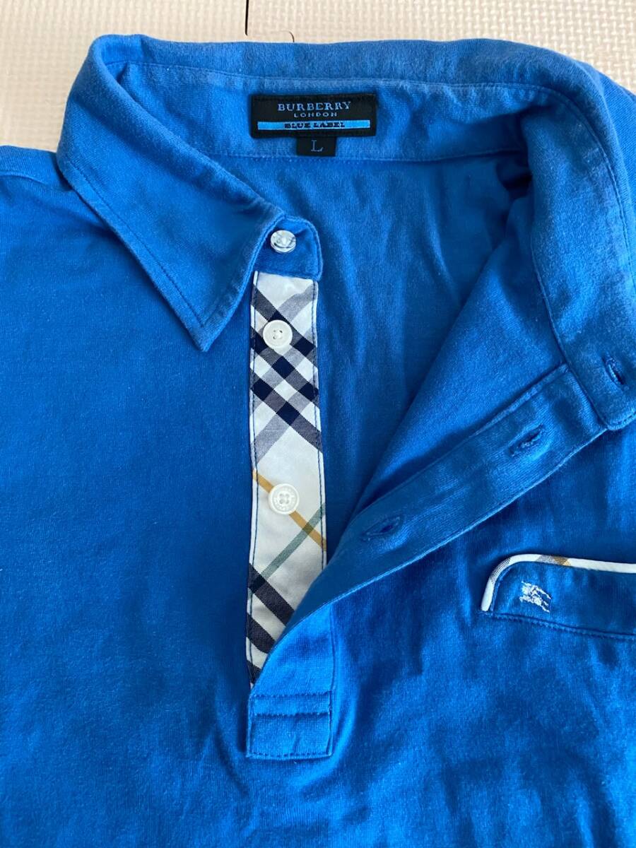 BURBERRY BLUE LABEL Burberry Blue Label рубашка-поло cut and sewn tops голубой прекрасный товар 