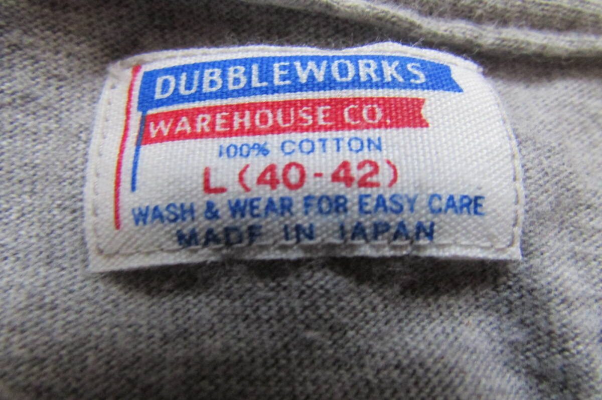 ★　Dubbleworks　Warehouse　Tシャツ　L　 40ー42　グレー　ダブルワークス　ウエアハウス　ビンテージ　復刻　アメカジ_画像4