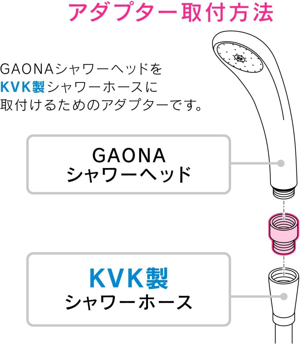 ガオナ これカモ シャワーアダプター KVK用 (G1/2ネジ シャワーヘッド M22×2ネジ ホース) GA-FW001_画像4