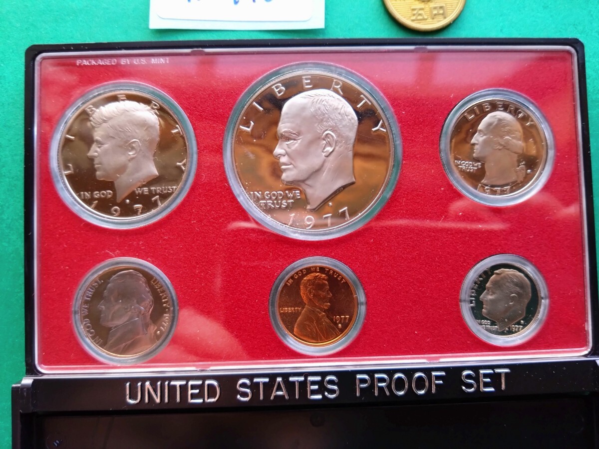 外国コイン アメリカ (Rー１４６) プルーフセット １９７７年 １ドル硬貨 ５０セント硬貨 他おまとめ ６枚 の画像7
