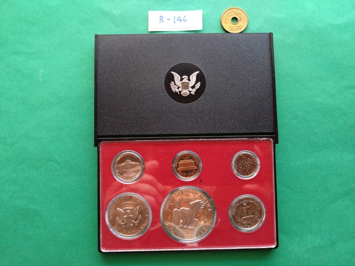 外国コイン アメリカ (Rー１４６) プルーフセット １９７７年 １ドル硬貨 ５０セント硬貨 他おまとめ ６枚 の画像8