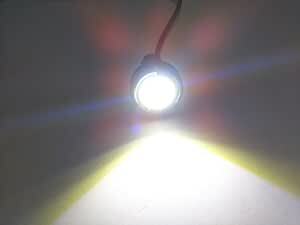 J'z court デイライト LED 防水 イーグルアイ 大玉 23ｍｍ 10個セット 12V 埋め込み (ホワイト/ブラックボ_画像4