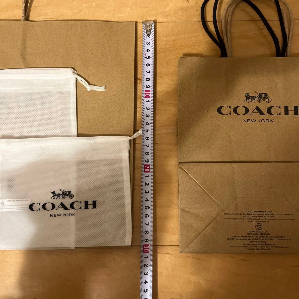 COACH 紙袋 ショップ袋 コーチ ラッピング 長財布用 保存袋 ギフトセット