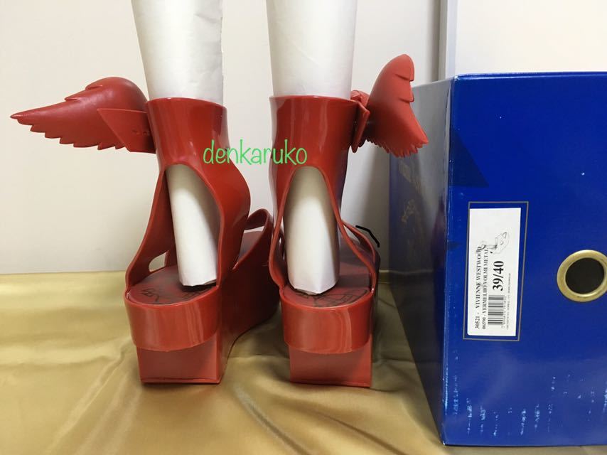  не использовался с ящиком * Melissa * Vivienne *ro gold сигнал swing красный * размер 39/40 26.5cm*Melissa Anglomania vivienne*WingRED