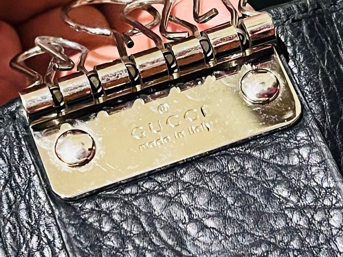 GUCCI キーケース ぶ ブラック カードケース 名刺入れ ブランド 財布 レザー キーケース 本革 グッチ