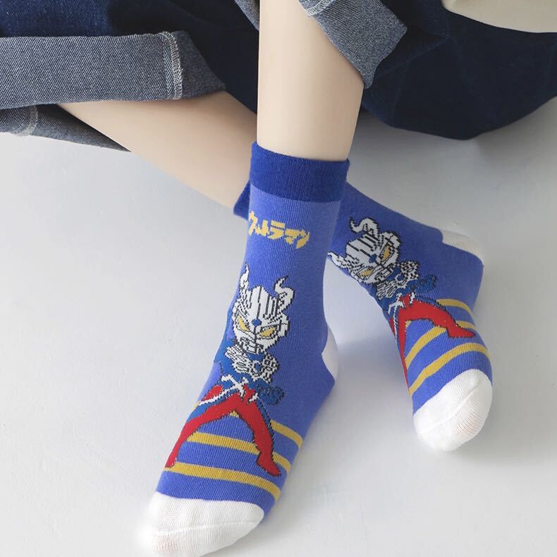 新品　子供 靴下 ウルトラマン 5足セット 子供用 かわいい靴下 綿 通気性　 14〜16cm(M)