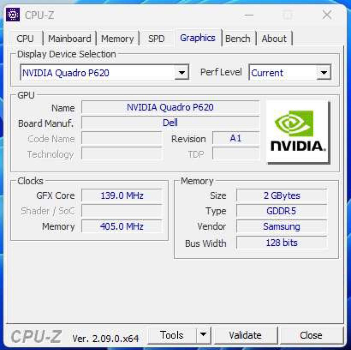 DELL NVIDIA Quadro P620 グラフィックボード 4画面出力可 ミニDP