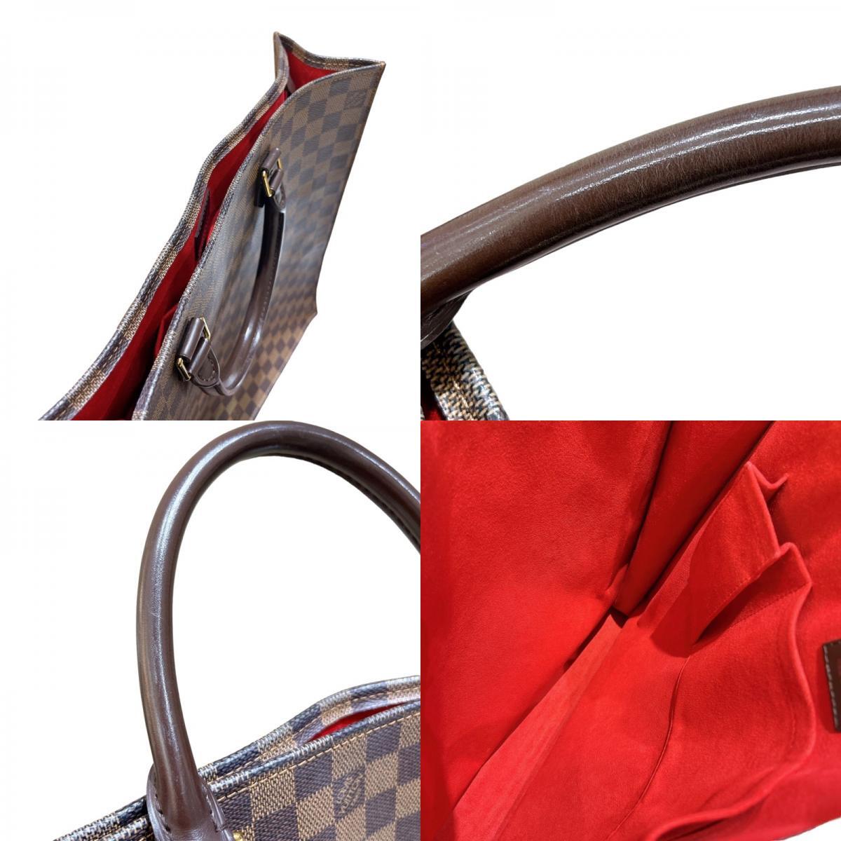 ルイ・ヴィトン LOUIS VUITTON サックプラ N51140 エベヌ ダミエキャンバス ハンドバッグ メンズ 中古_画像9