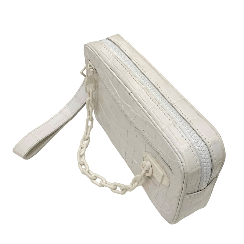  Louis * Vuitton LOUIS VUITTON pochette *vorugava- Jill *avu low white crocodile clutch bag lady's used 