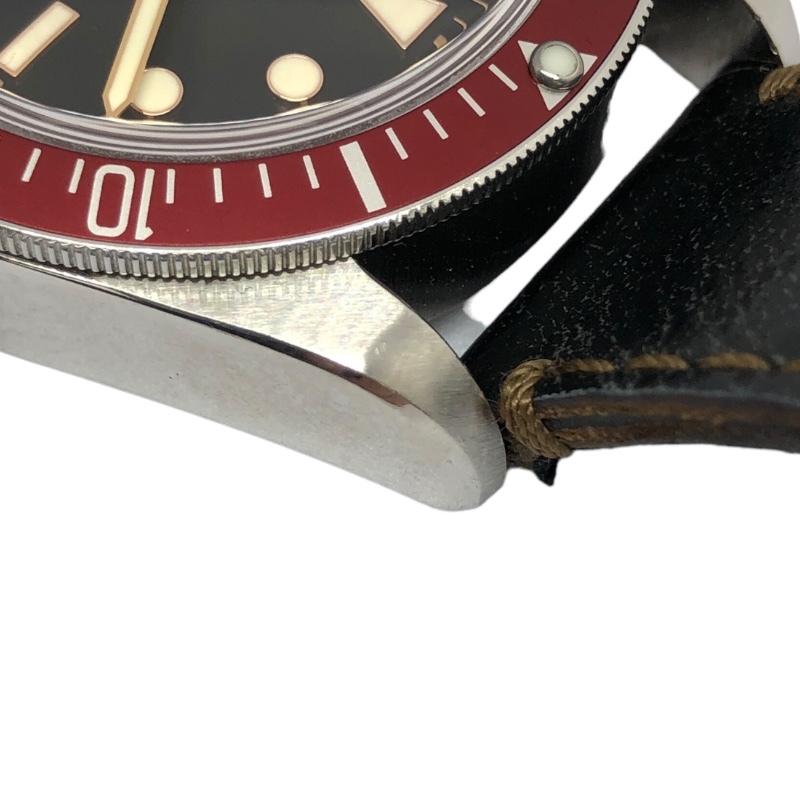 chu-da-/ Tudor TUDOR worn te-ji black Bay 79220R black SS/ leather belt wristwatch men's used 