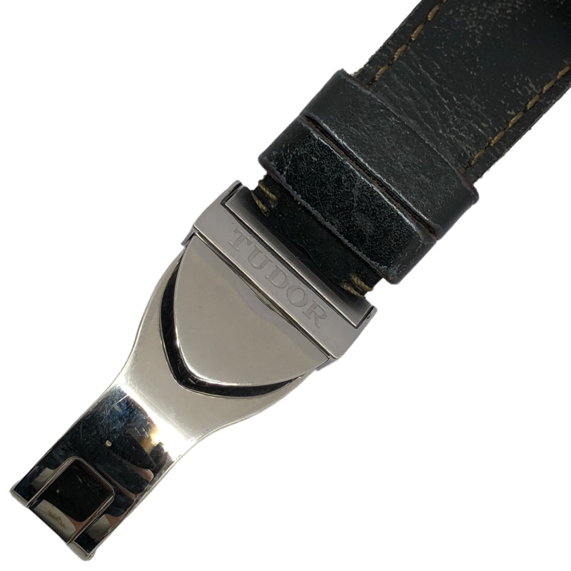 chu-da-/ Tudor TUDOR worn te-ji black Bay 79220R black SS/ leather belt wristwatch men's used 