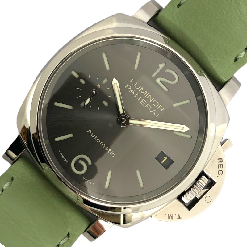 パネライ PANERAI ルミノール ドゥエ 3デイズ オートマティック PAM00755 グレー SS/革ベルト 腕時計 レディース 中古_画像1