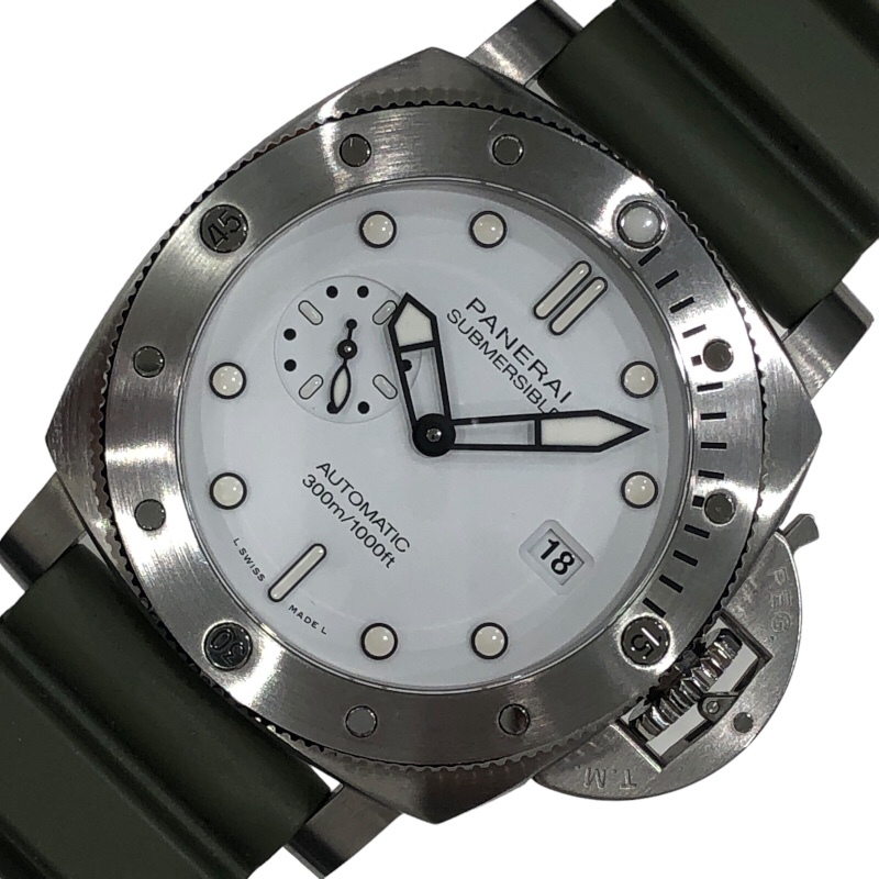 パネライ PANERAI サブマーシブル　クアランタクアトロ　ビアンコ PAM01226 ホワイト SS 腕時計 メンズ 中古_画像1