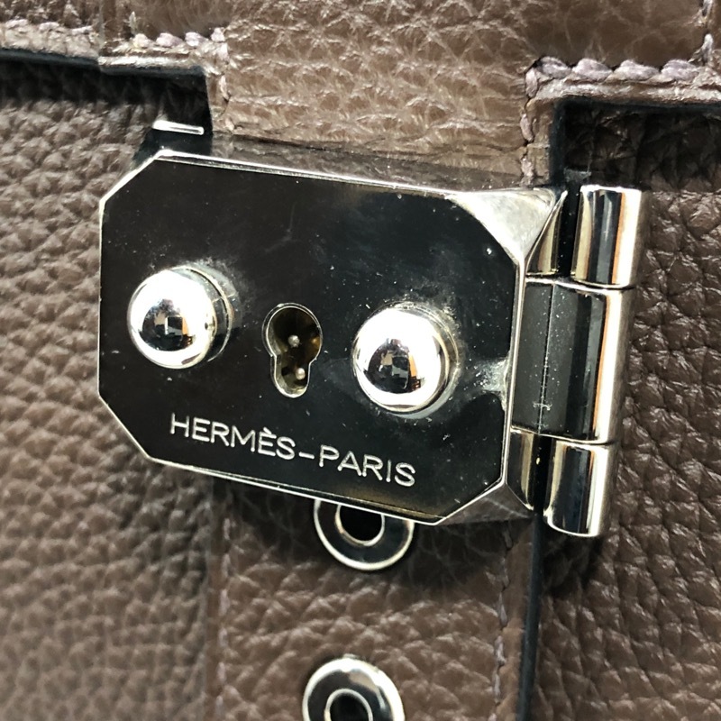 エルメス HERMES サックアデペッシュ 41 エベンヌ・コルヴェール トゴ/R刻印/SV金具 ビジネスバッグ メンズ 中古_画像6