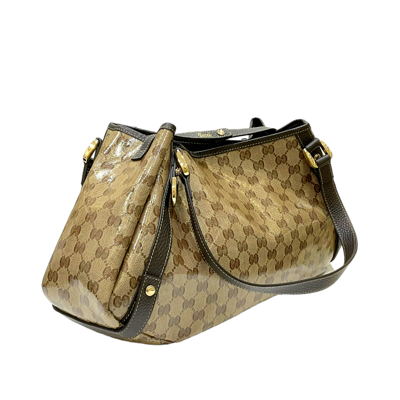 グッチ GUCCI トートバッグ GGクリスタル 293578 ブラウン コーティングキャンバス/レザー トートバッグ レディース 中古_画像4