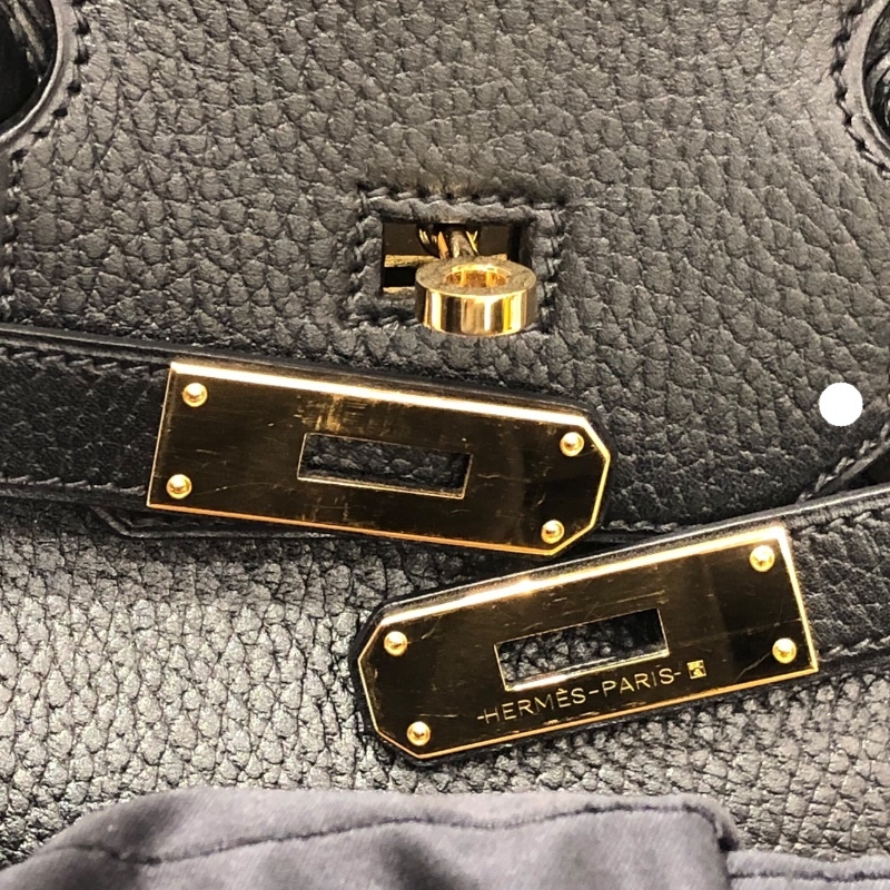 エルメス HERMES バーキン35 □B刻 ブラック 　GD金具 アルデンヌ ハンドバッグ ユニセックス 中古_画像8