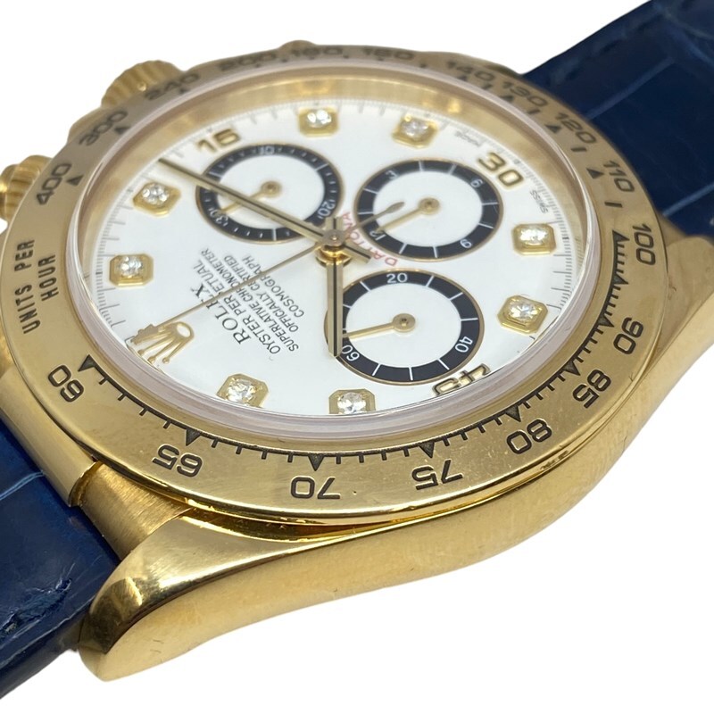 ロレックス ROLEX デイトナ S番 16518G ホワイト K18YG/革ベルト 腕時計 メンズ 中古_画像7