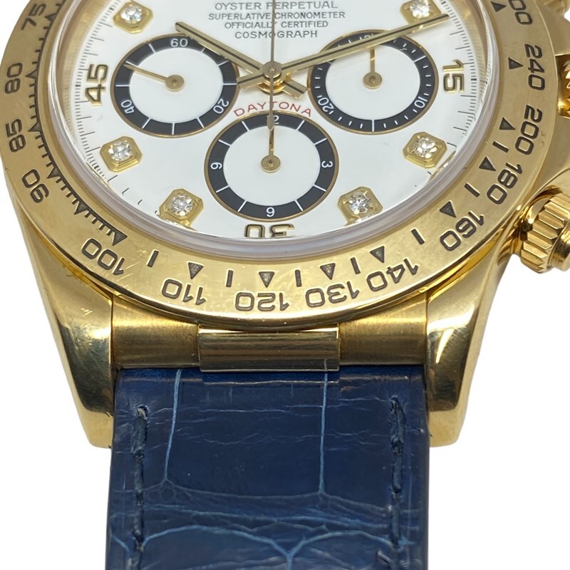 ロレックス ROLEX デイトナ S番 16518G ホワイト K18YG/革ベルト 腕時計 メンズ 中古_画像6