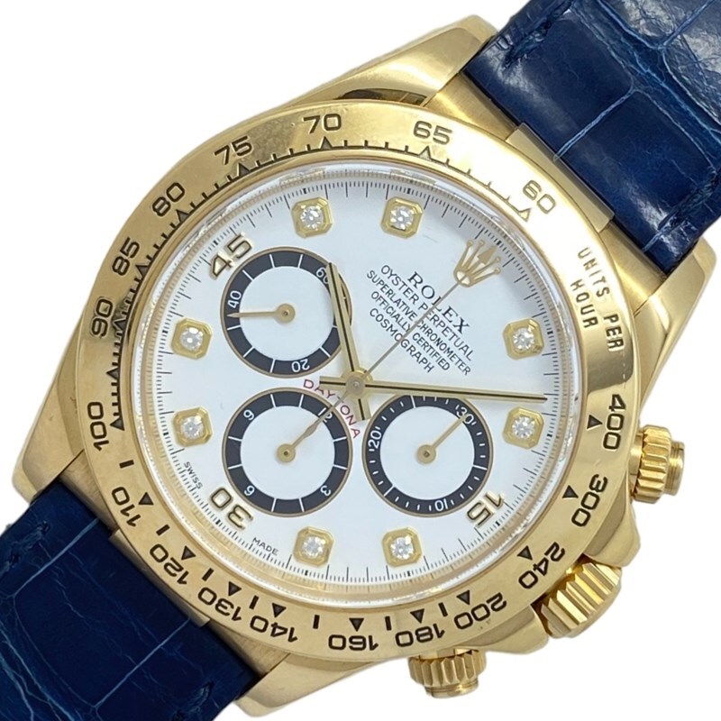 ロレックス ROLEX デイトナ S番 16518G ホワイト K18YG/革ベルト 腕時計 メンズ 中古_画像1