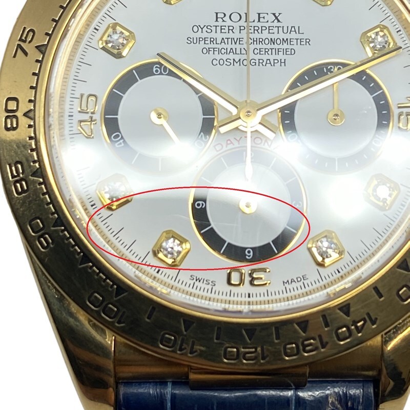 ロレックス ROLEX デイトナ S番 16518G ホワイト K18YG/革ベルト 腕時計 メンズ 中古_画像5