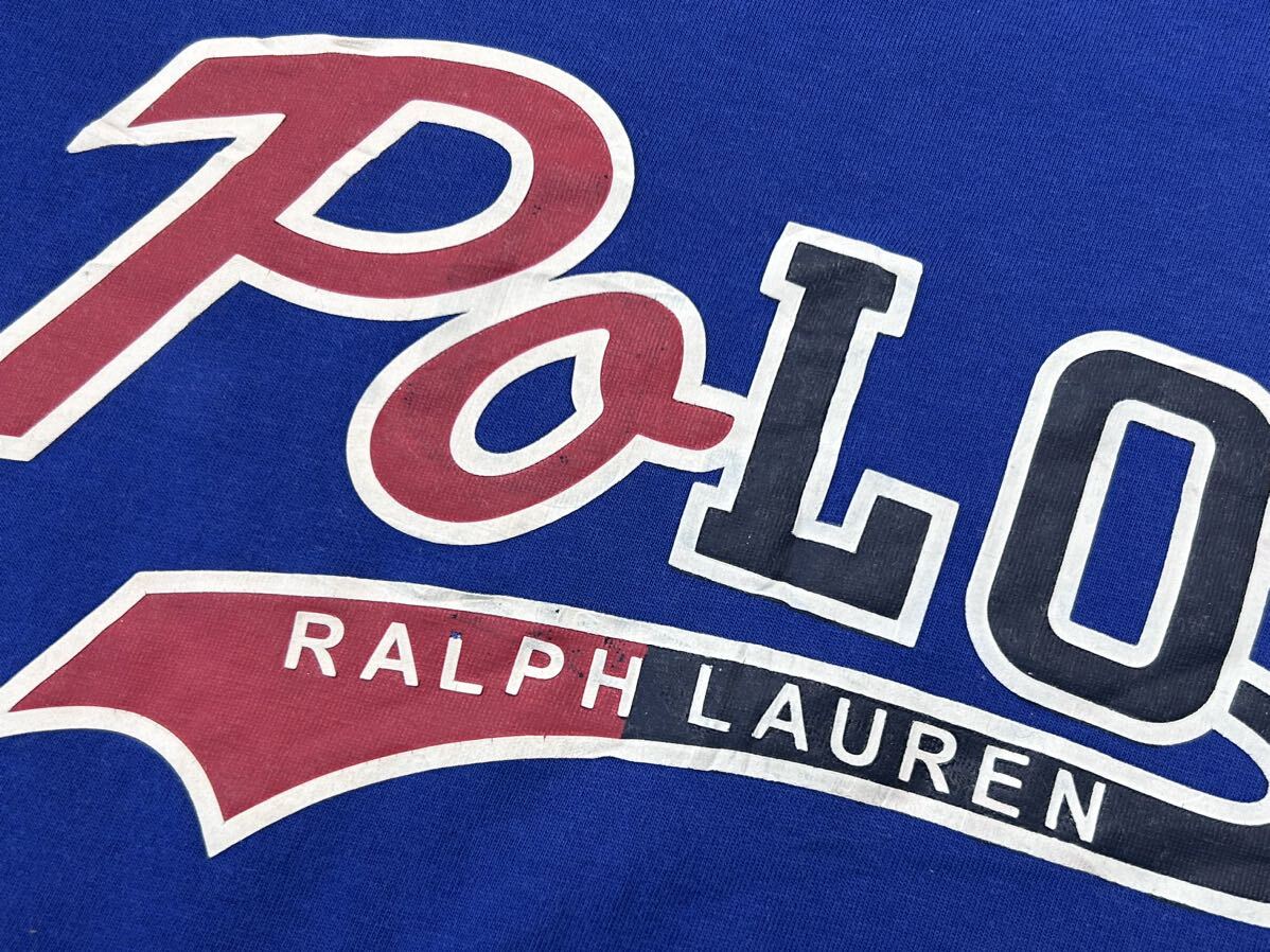 POLO RALPH LAUREN キッズ140 センターロゴ 半袖 Tシャツ　　ポロラルフローレン 子供服 男の子 ビッグロゴ デカロゴ ブルー 青 柳9636_画像5