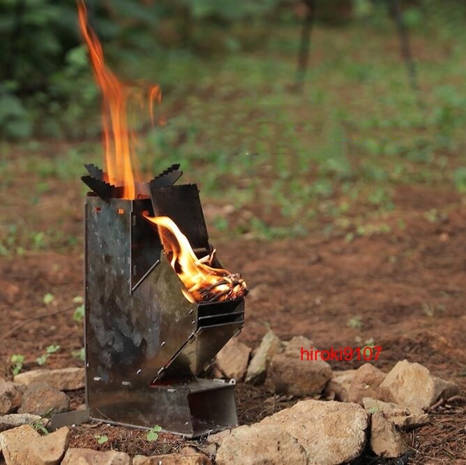 ウッドストーブ キャンプ用品 ストーブ アウトドア クッキング ミニ 焚き火 組み立て コンパクト_画像3