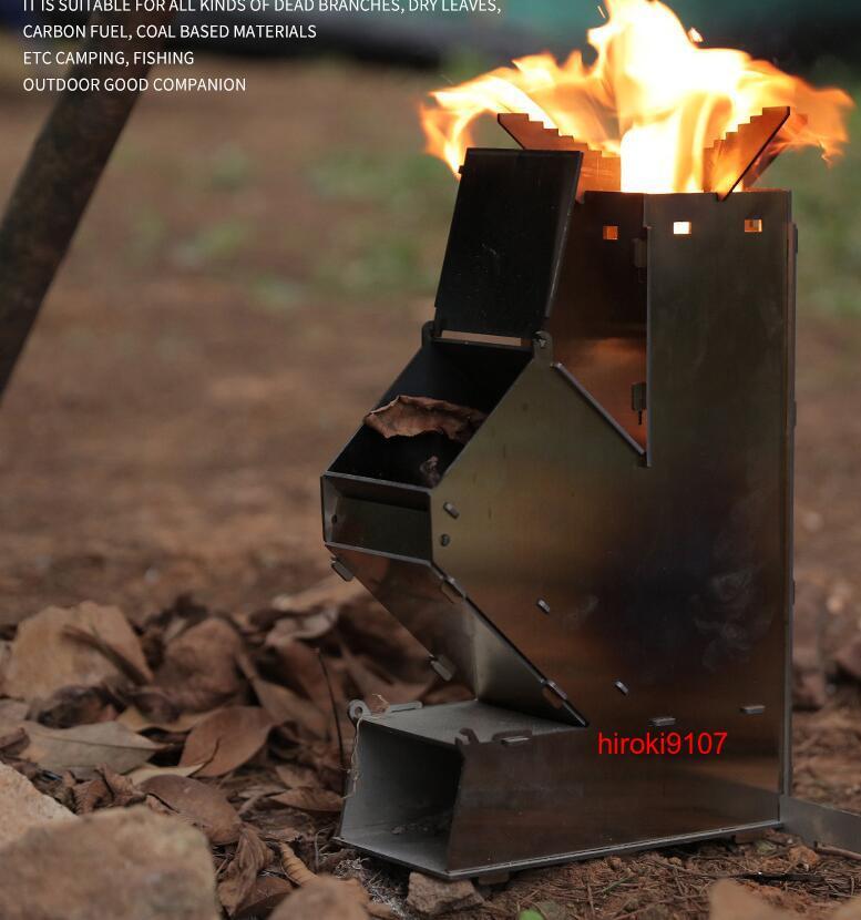 ウッドストーブ キャンプ用品 ストーブ アウトドア クッキング ミニ 焚き火 組み立て コンパクト_画像2
