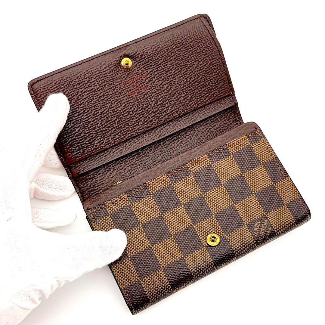 【美品】新型モデル LOUIS VUITTON ルイヴィトン ダミエ ポルトフォイユ トレゾール 折り財布_画像3