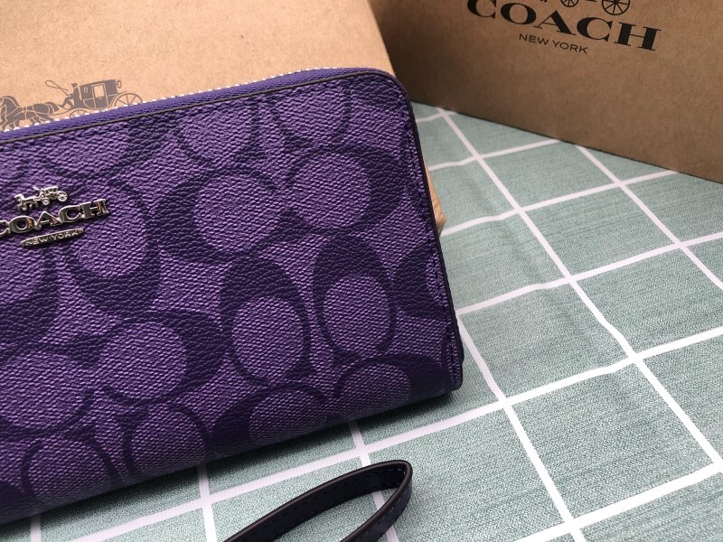 コーチ COACH 財布 長財布 新品未使用 紫 パープル 誕生日 レディース ロゴ シグネチャー レザー ウォレット プレゼント ブランド C158の画像5