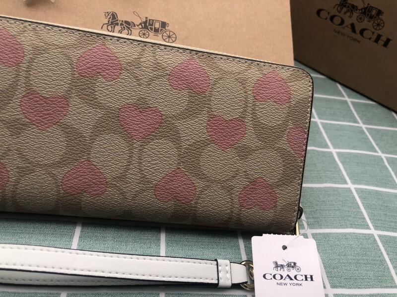 COACH 長財布 コーチ 財布 プレゼント レディース 新品 未使用 ラウンドファスナー レザー ブランド 小銭入れあり ウォレット ロゴ A340_画像8