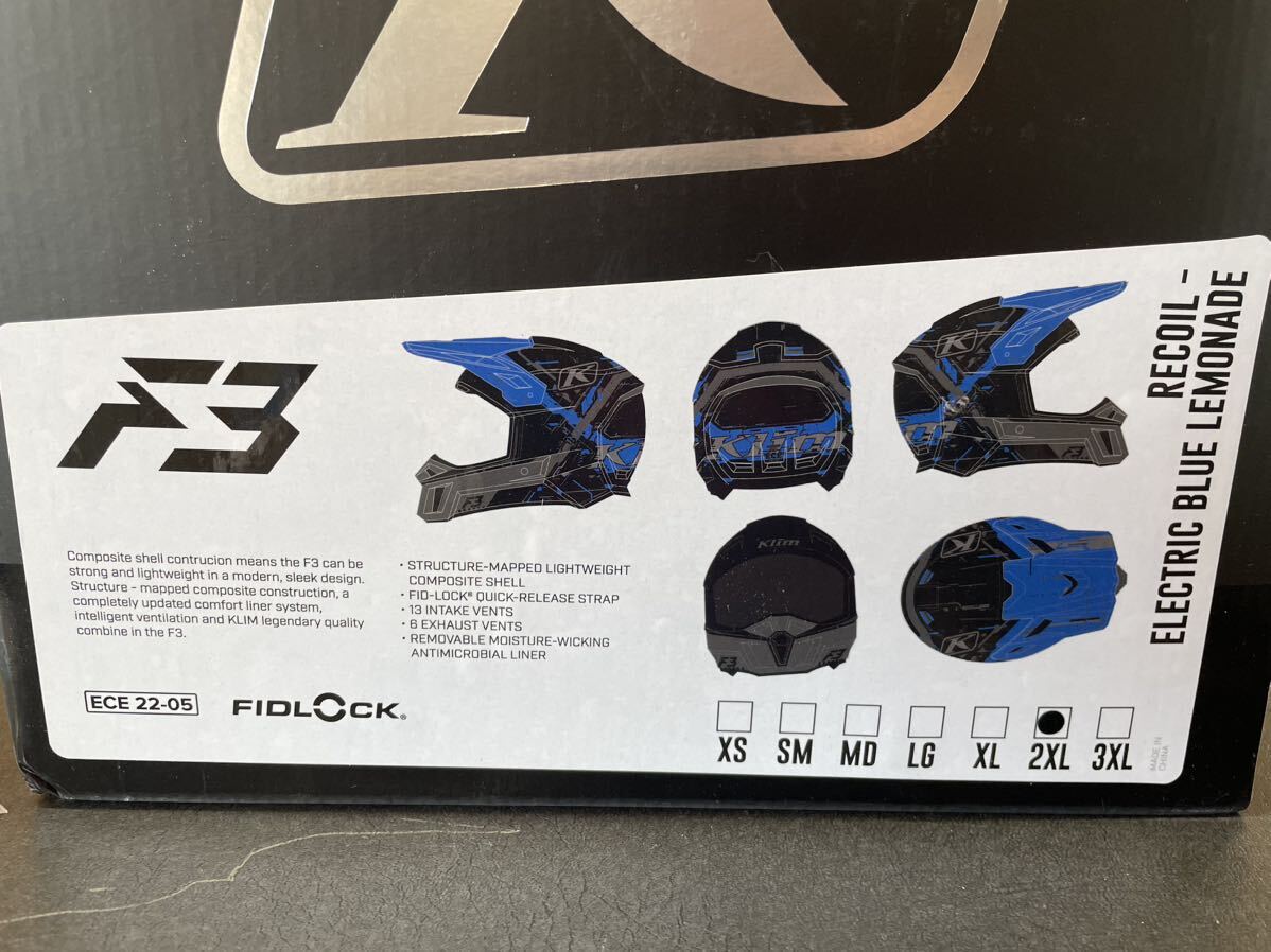 Klim F3 ヘルメット 軽量 サイズ XXL 2XL 新品 未使用品 スノーモービル クライム 札幌近郊手渡し可_画像8