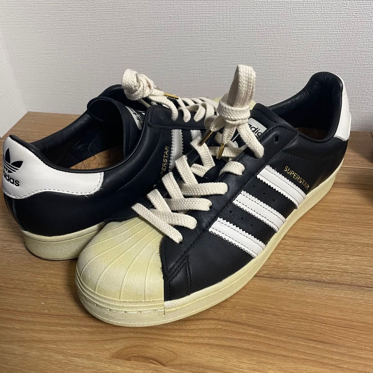 【中古】 アディダスオリジナルス スーパースター ブラック ホワイト アディダス
