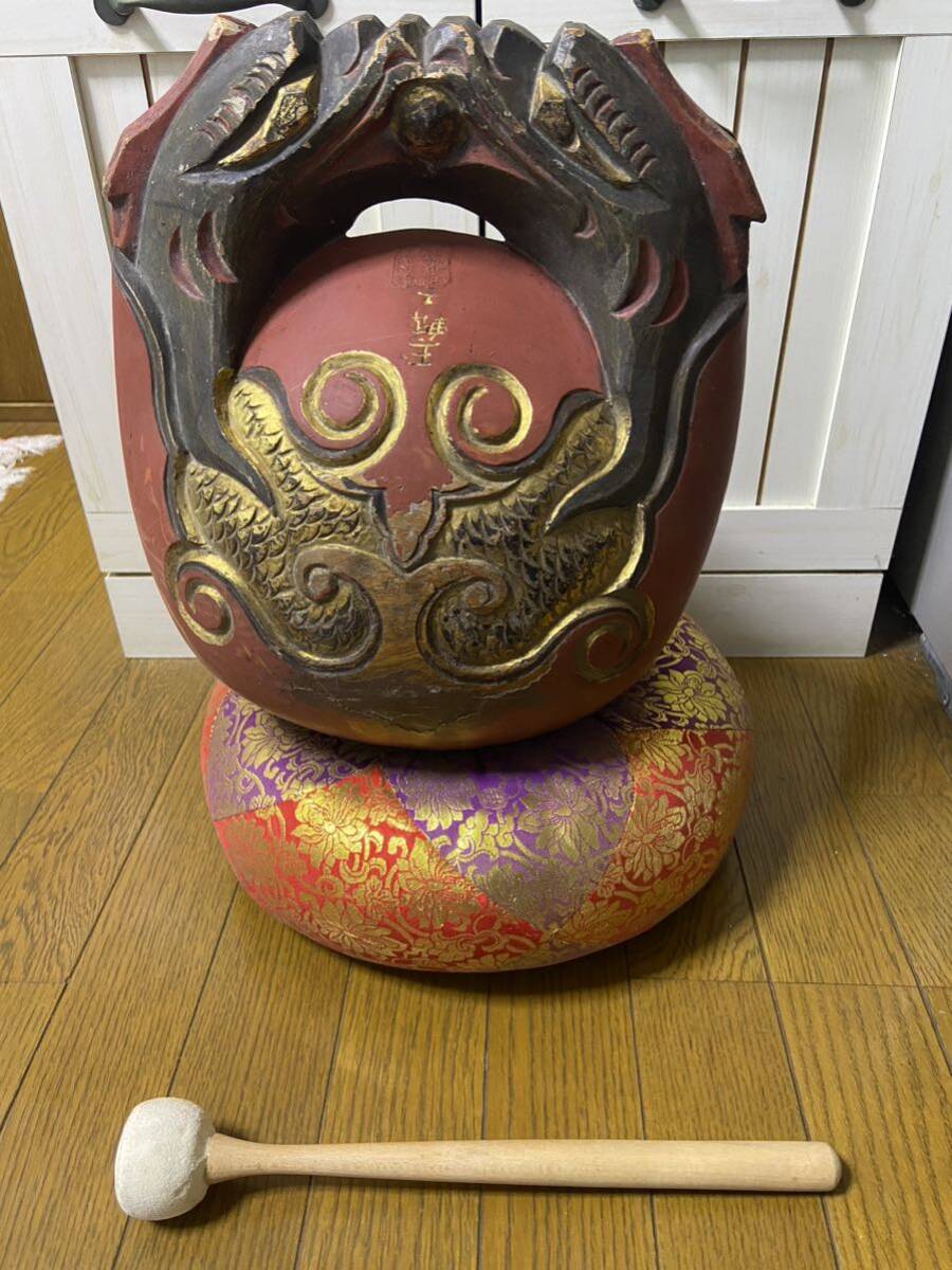 伝統工芸 工芸美術 仏教 *木魚 杢魚 もくぎょ 大型木魚 *二点 伝統工芸 工芸美術 仏教 *木魚 杢魚 もくぎょ 大型木魚 *二点