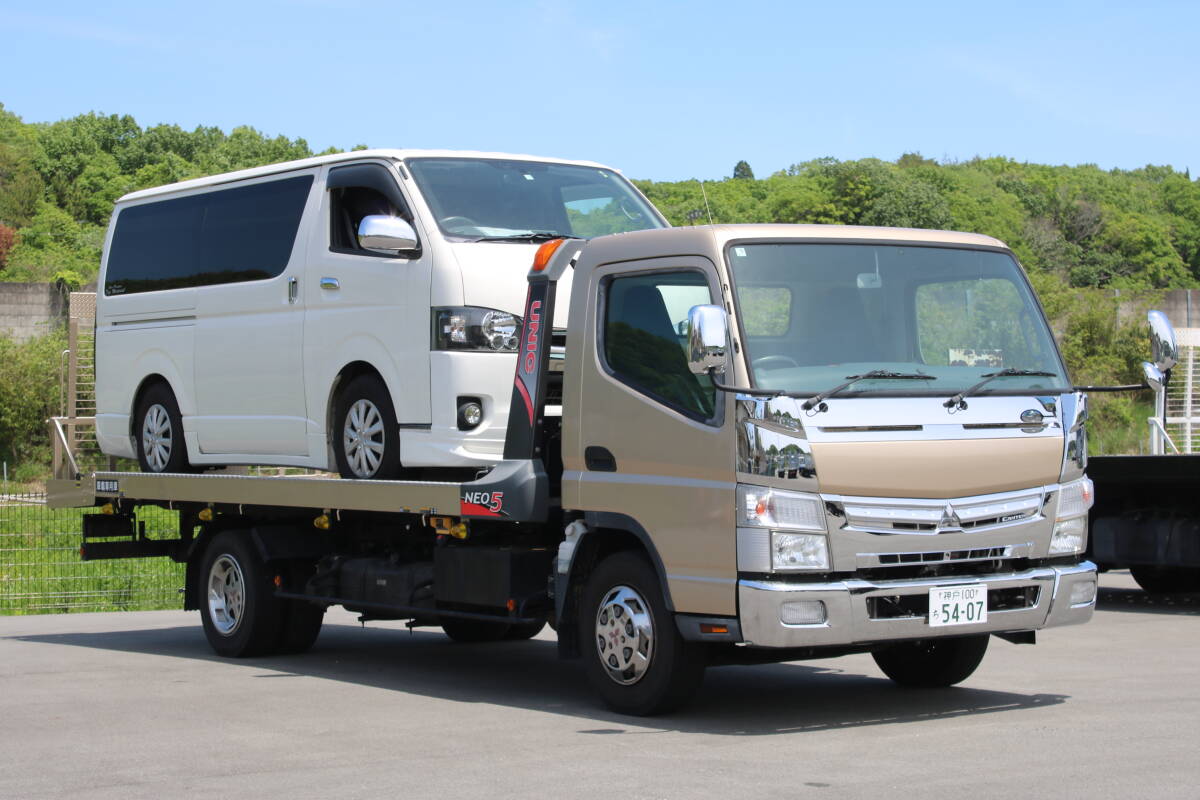 H26　キャンター★UNIC（ユニック）ネオ5★最大積載量3トン★積載車★フレーム極上★ATターボ★積車★超ロング＆ワイド★農機具運搬にも_超ロング＆ワイド！農機具運搬にも最適！