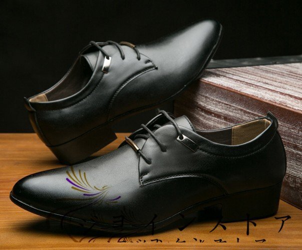 デッキシューズ メンズ シューズ　メンズシューズ ローカット 靴 紳士靴 革靴　通勤靴 紐靴 歩きやすい 韓流 美脚 シンプル 25.5cm_画像2