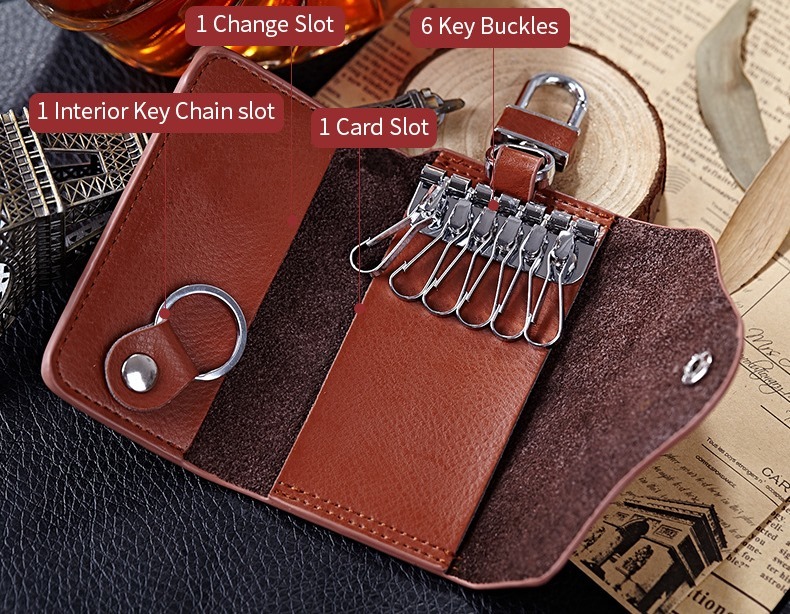  key case men's leather smart key case 30 fee 40 fee lady's card inserting . inserting 6 ream key holder key case purse key leather 