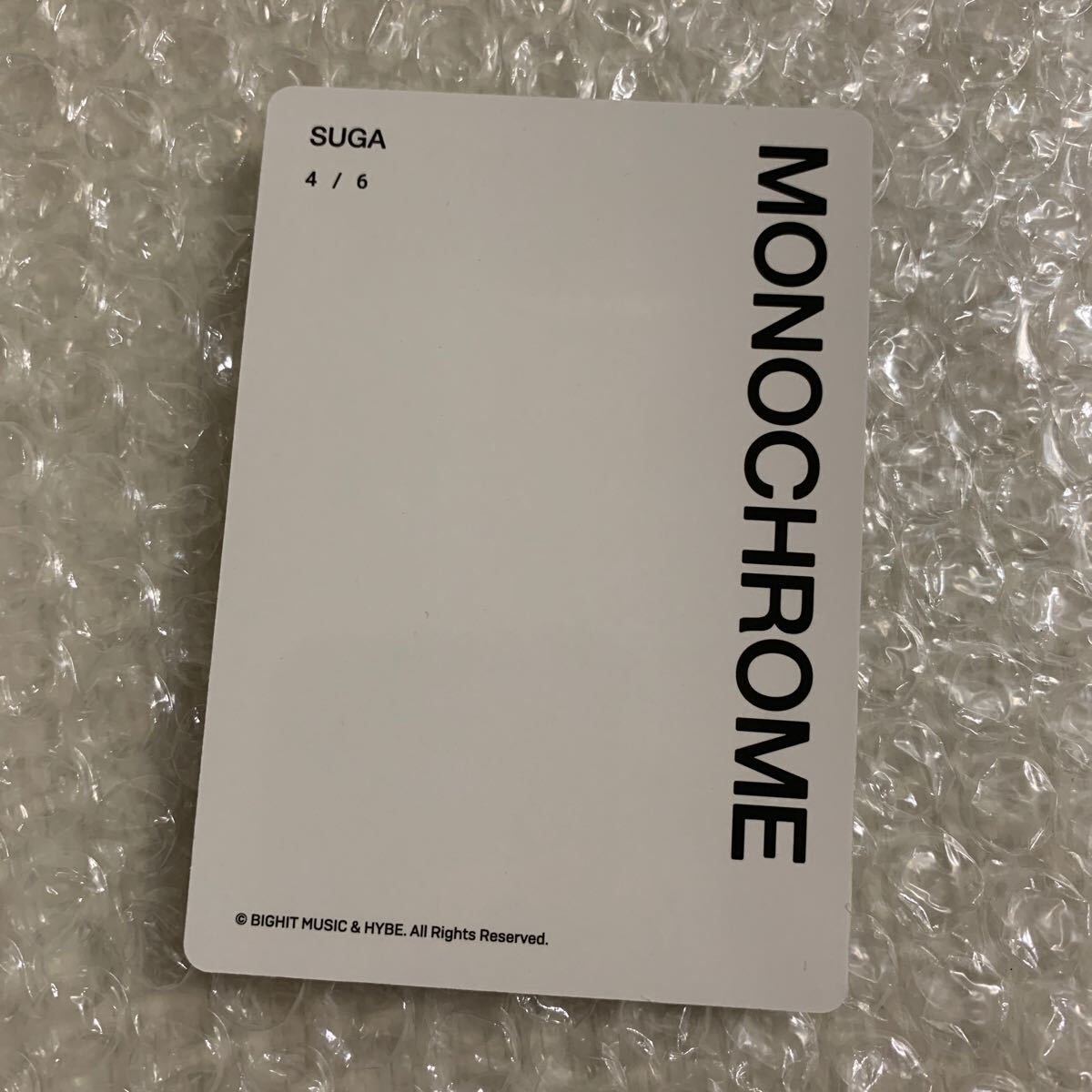 ユンギ シュガ SUGA ④ BTS MONOCHROME モノクローム ミニフォト mini photo card フォトカード POP UP トレカ _画像2