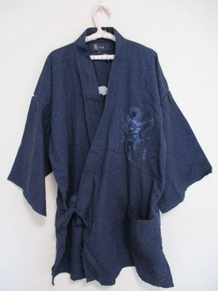 * jinbei set * embroidery entering navy blue color L (40514)