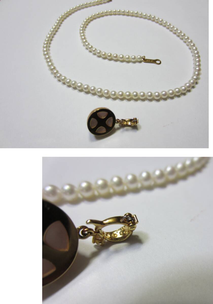  美品 TASAKI タサキ 田崎真珠 K18 マベパール ダイヤモンド ネックレス 真珠 18金  の画像4