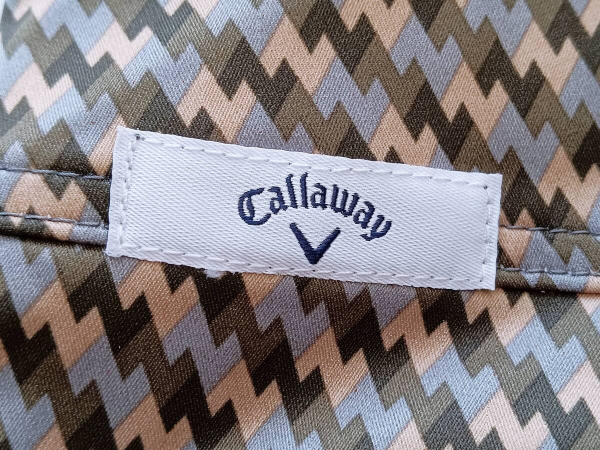 新古品！高品質！Callaway キャロウェイ 千鳥パターンチェック 薄手 ストレッチハーフパンツ(ダークグリーン×グレー M相当)の画像4