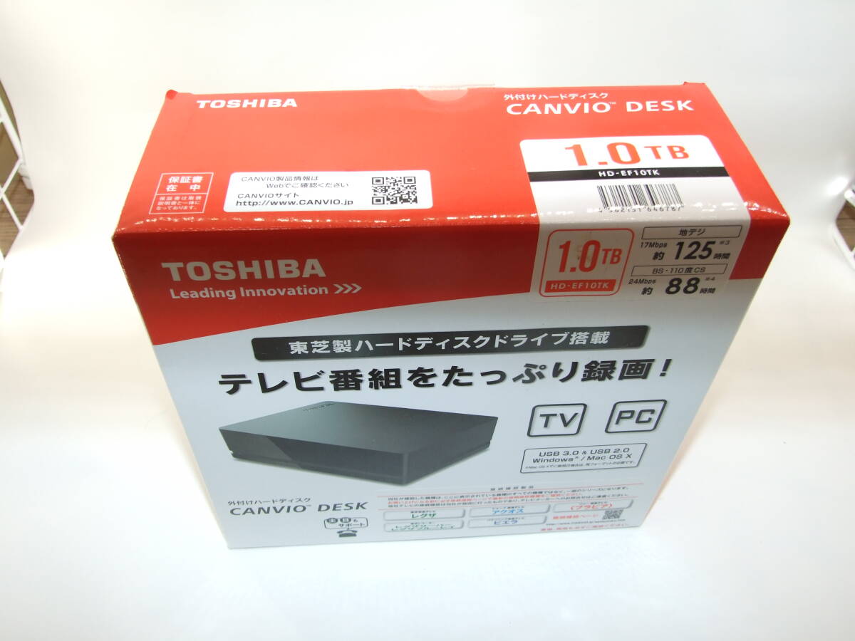  установленный снаружи жесткий диск 1.0tb TOSHIBA Toshiba CANVIO DESK HD-EF10TK TV/PC USB3.0 подключение не использовался товар 