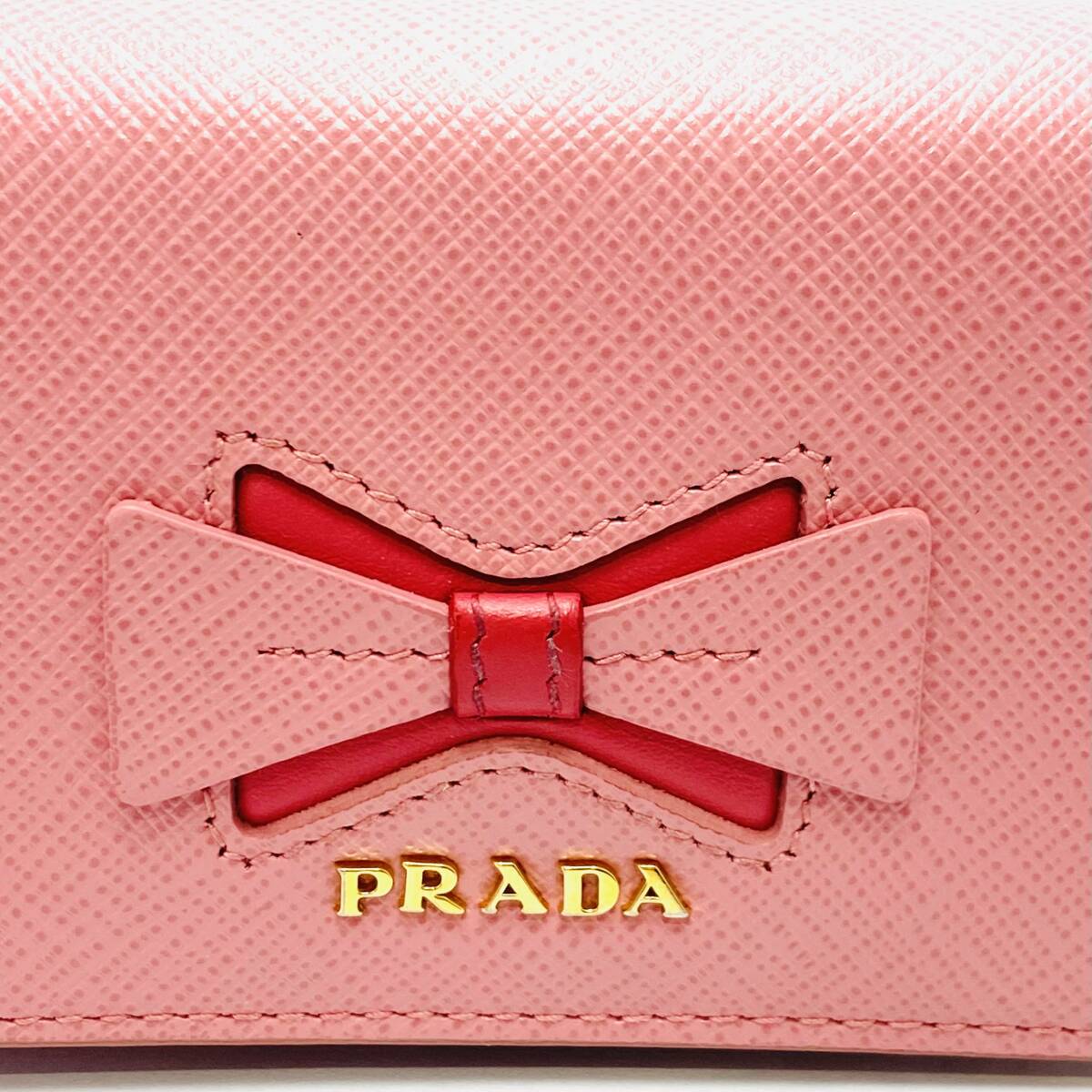 PRADA プラダ リボンモチーフ カードケース サフィアーノレザー 名刺入れ 1MC122 レディース ピンク_画像4