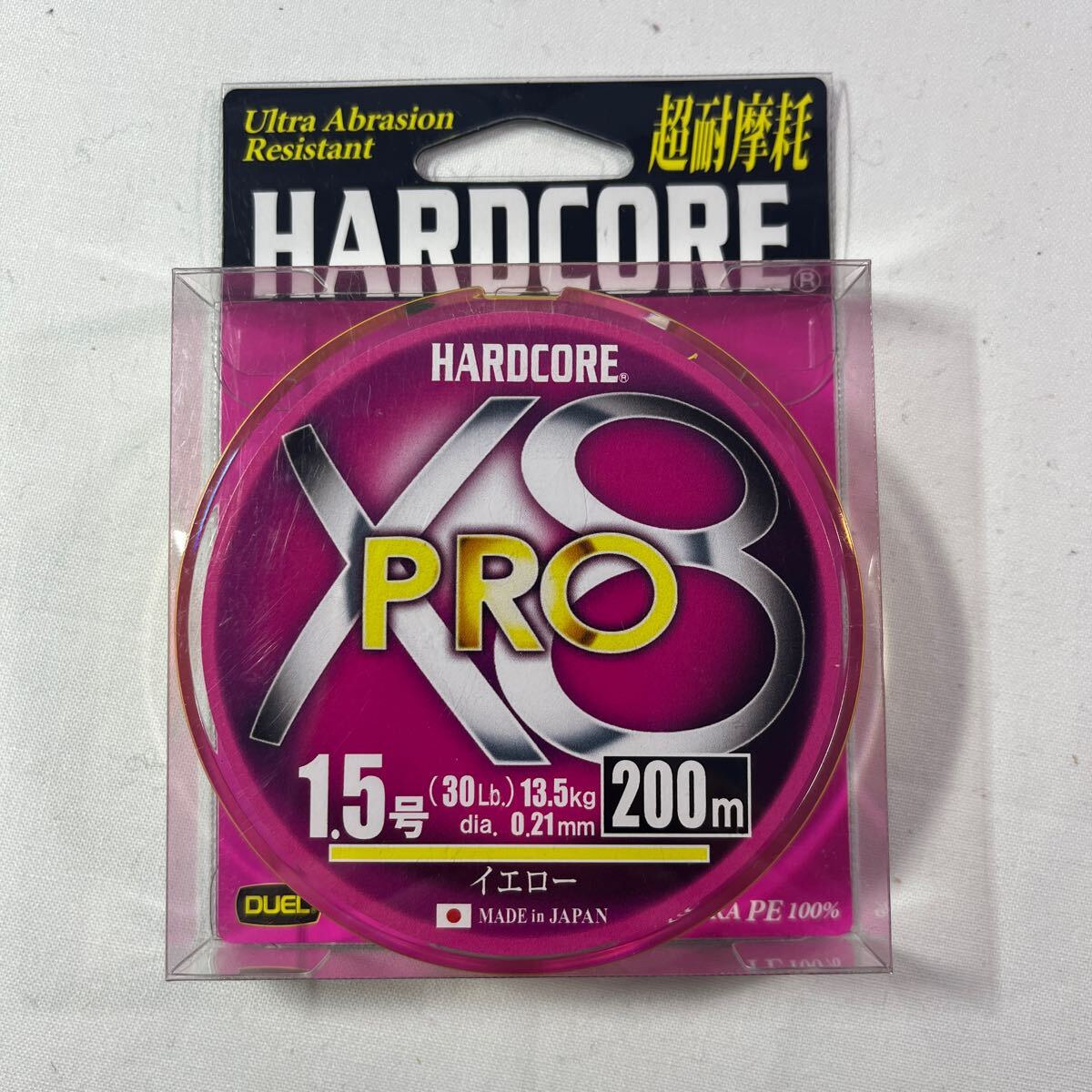 DUEL (デュエル) HARDCORE (ハードコア) PEライン 1.5号 HARDCORE X8 PRO 200m 1.5号 イエロー H3886-Y【新品未使用品】N9303_画像1