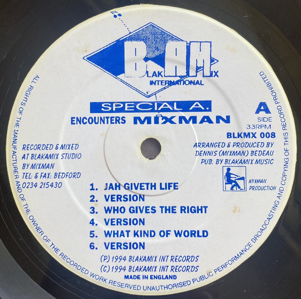 Special A. / Special A. Encounters Mixman ◎ Blakamix / 90’s Dub Classics _画像3